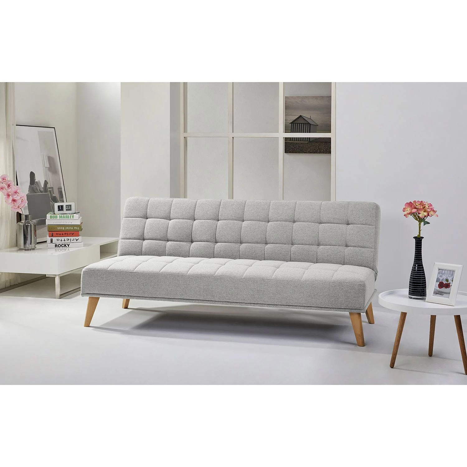 Mørteens Canapé convertible Caribe - Feutre - Feutre Blix: Gris clair 3 Mørteens Canapé convertible Caribe - Feutre - Feutre Blix: Gris clair – Image 3