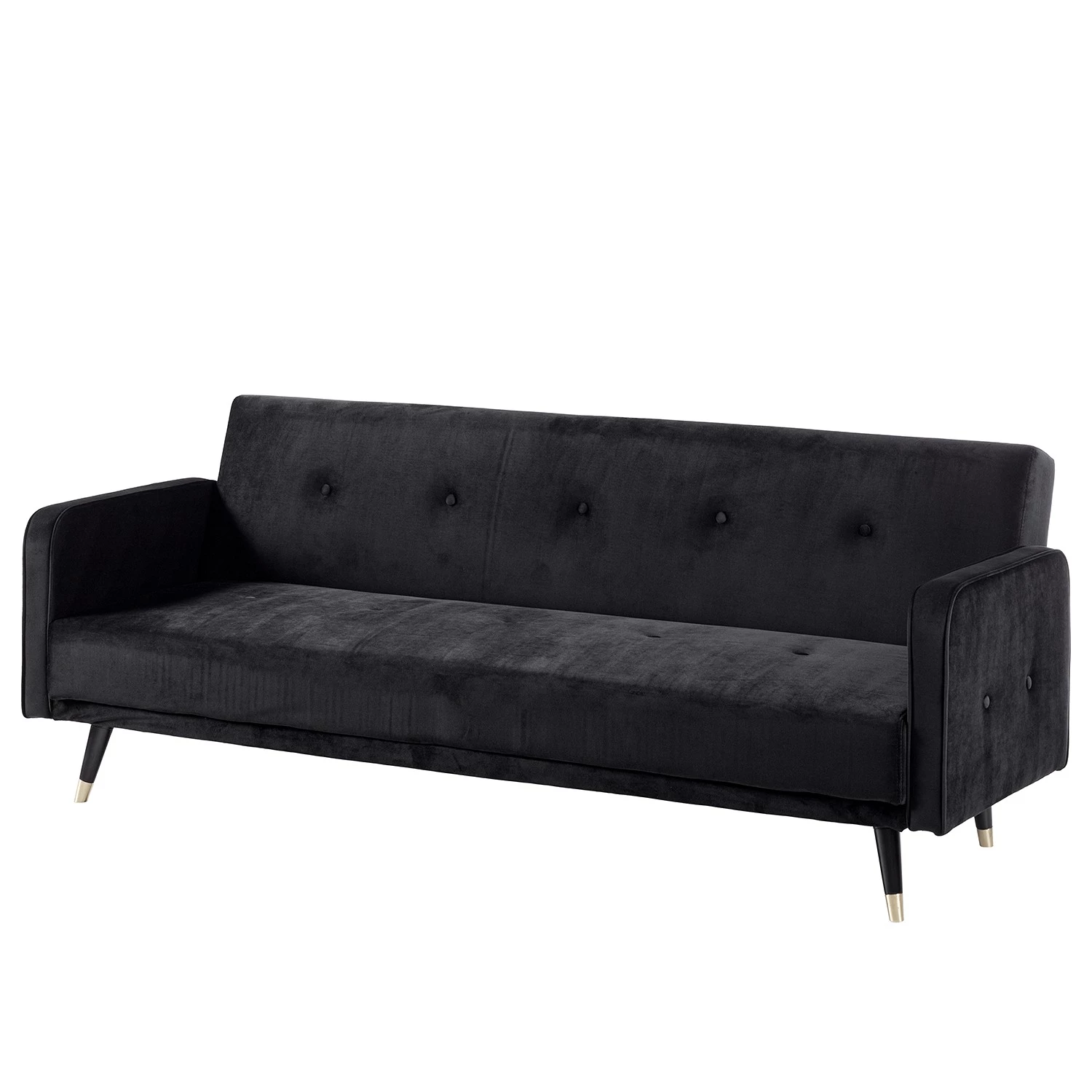 Jack & Alice Canapé convertible Daru I - Velours - Noir 1 Jack & Alice Canapé convertible Daru I - Velours - Noir
