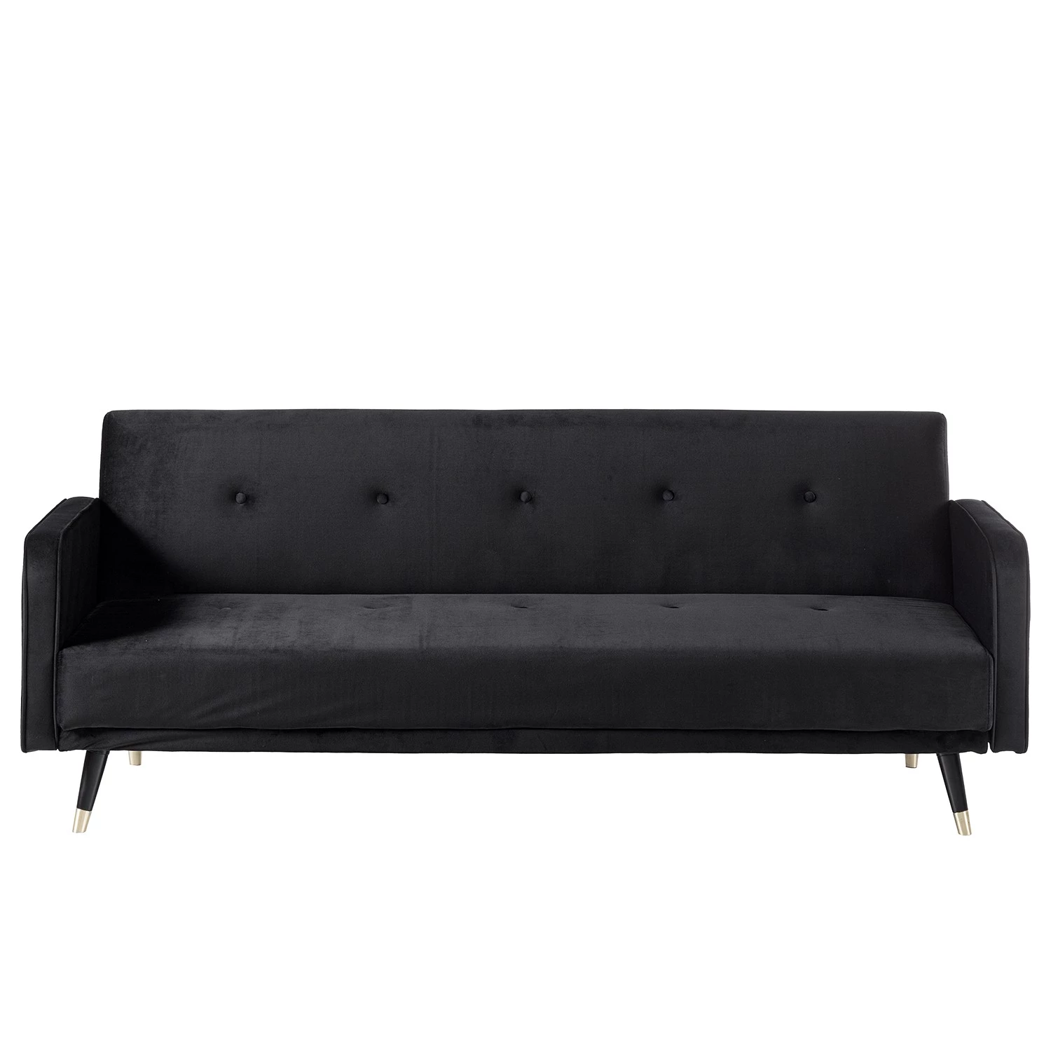 Jack & Alice Canapé convertible Daru I - Velours - Noir 5 Jack & Alice Canapé convertible Daru I - Velours - Noir – Image 5