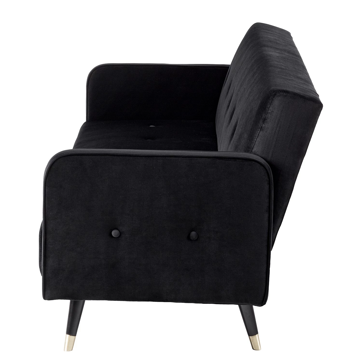 Jack & Alice Canapé convertible Daru I - Velours - Noir 6 Jack & Alice Canapé convertible Daru I - Velours - Noir – Image 6