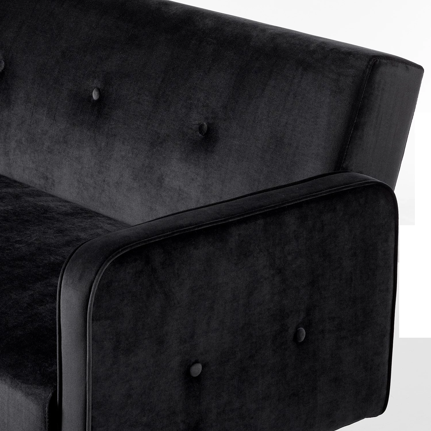 Jack & Alice Canapé convertible Daru I - Velours - Noir 8 Jack & Alice Canapé convertible Daru I - Velours - Noir – Image 8