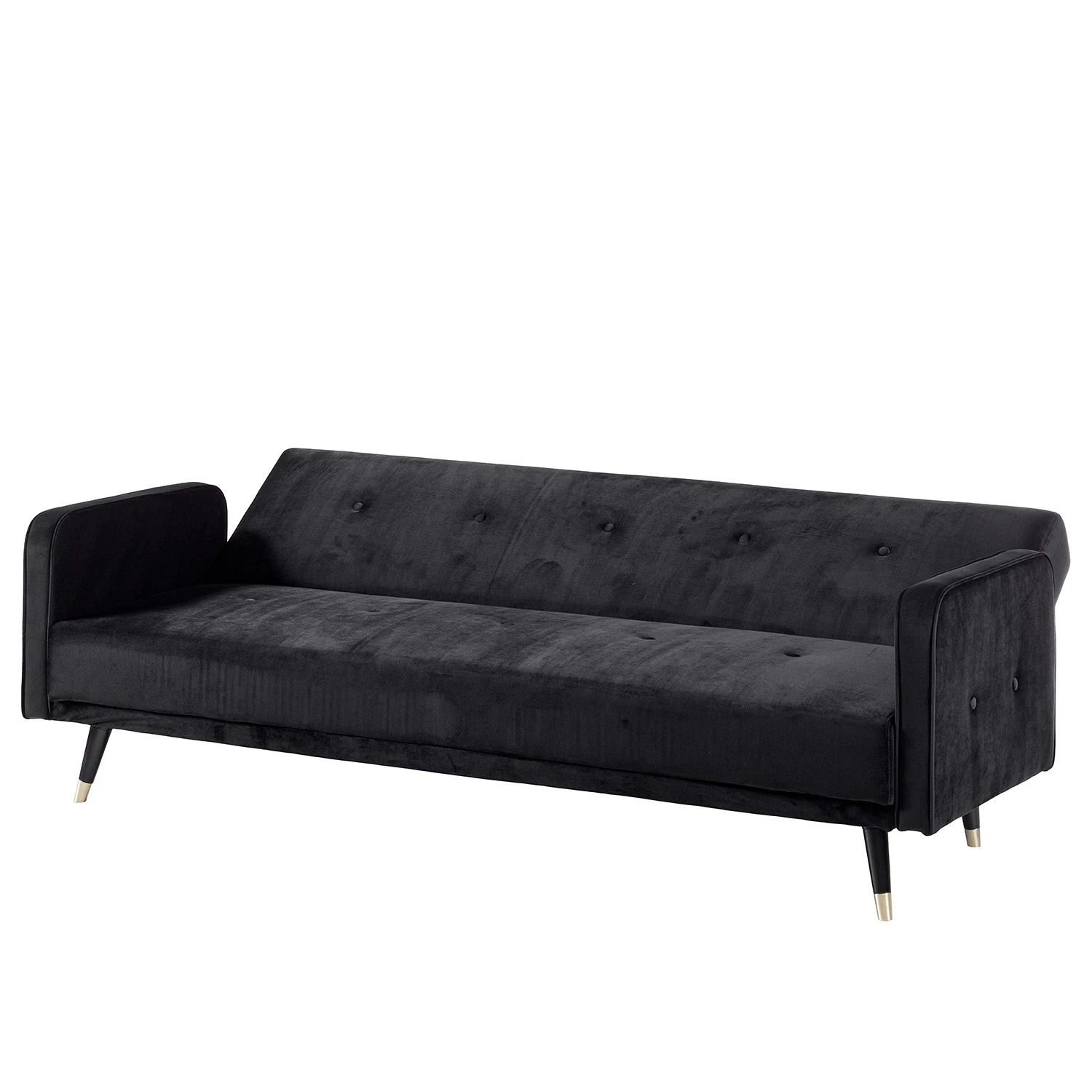 Jack & Alice Canapé convertible Daru I - Velours - Noir 10 Jack & Alice Canapé convertible Daru I - Velours - Noir – Image 10