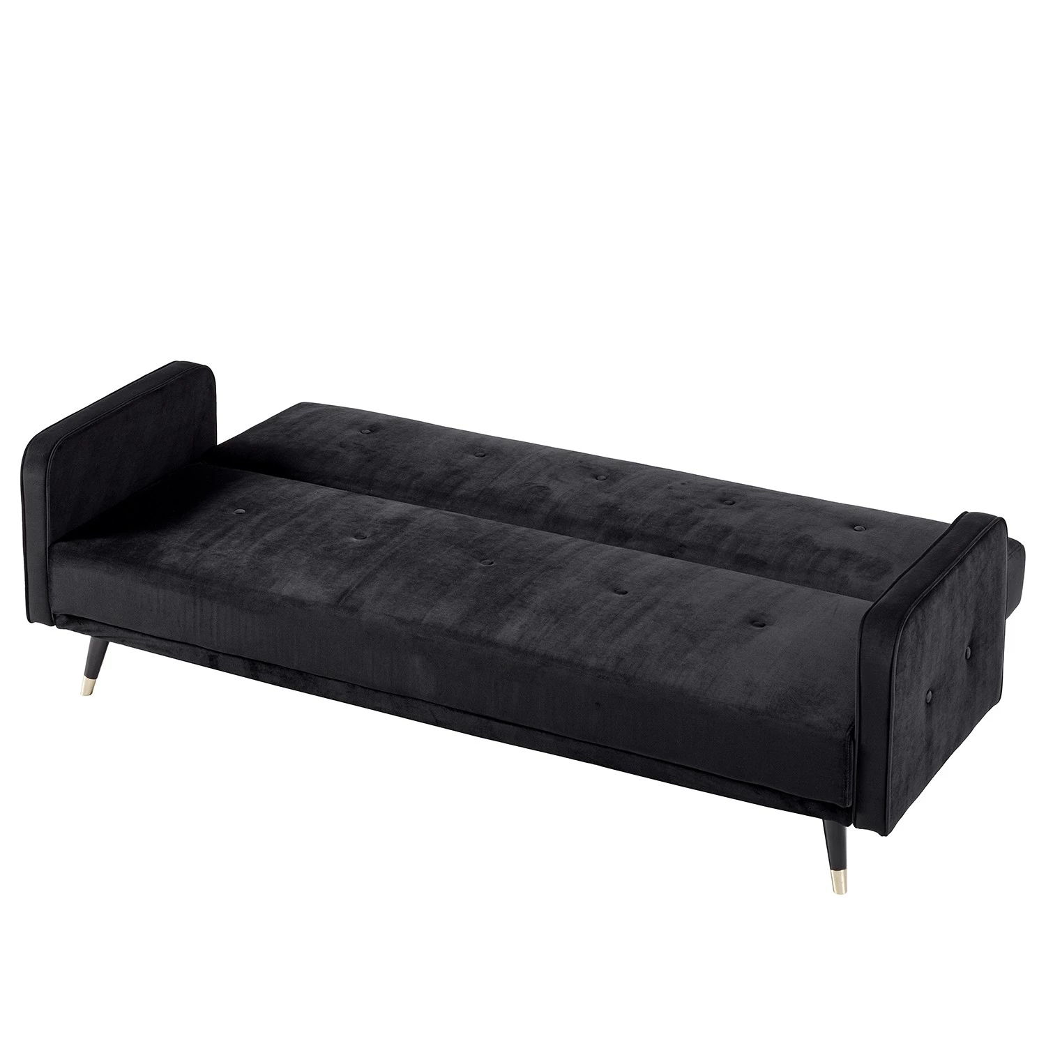 Jack & Alice Canapé convertible Daru I - Velours - Noir 11 Jack & Alice Canapé convertible Daru I - Velours - Noir – Image 11