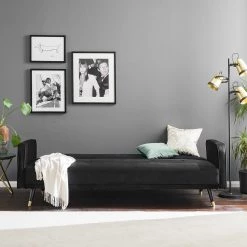 Jack & Alice Canapé convertible Daru I - Velours - Noir 33 Jack & Alice Canapé convertible Daru I - Velours - Noir -Canapés Soldes Magasin 1000126931 200514 12275700012 MOOD DETAILS P000000001000126931 mood