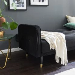 Jack & Alice Canapé convertible Daru I - Velours - Noir 31 Jack & Alice Canapé convertible Daru I - Velours - Noir -Canapés Soldes Magasin 1000126931 200514 12280100016 DETAILS P000000001000126931