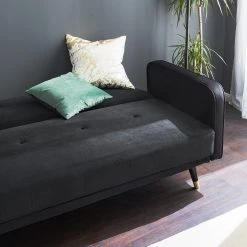 Jack & Alice Canapé convertible Daru I - Velours - Noir 30 Jack & Alice Canapé convertible Daru I - Velours - Noir -Canapés Soldes Magasin 1000126931 200514 12280300017 DETAILS P000000001000126931