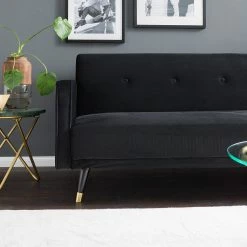 Jack & Alice Canapé convertible Daru I - Velours - Noir 36 Jack & Alice Canapé convertible Daru I - Velours - Noir -Canapés Soldes Magasin 1000126931 200514 12280400018 DETAILS P000000001000126931