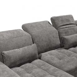 Fredriks Canapé panoramique San Benito - Microfibre Ranu: Gris minéral - Méridienne courte à gauche / longue à droite (vue de face) -Canapés Soldes Magasin 1000127680 180820 132106801 GALLERYIMAGES P000000001000127680