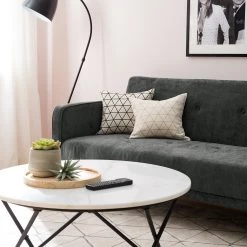 Jack & Alice Canapé convertible Daru - Velours - Velours Niks: Ardoise -Canapés Soldes Magasin 1000127757 200514 14352000045 DETAILS P000000001000127757