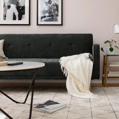 Jack & Alice Canapé convertible Daru - Velours - Velours Niks: Ardoise -Canapés Soldes Magasin 1000127757 200514 14352000049 DETAILS P000000001000127757