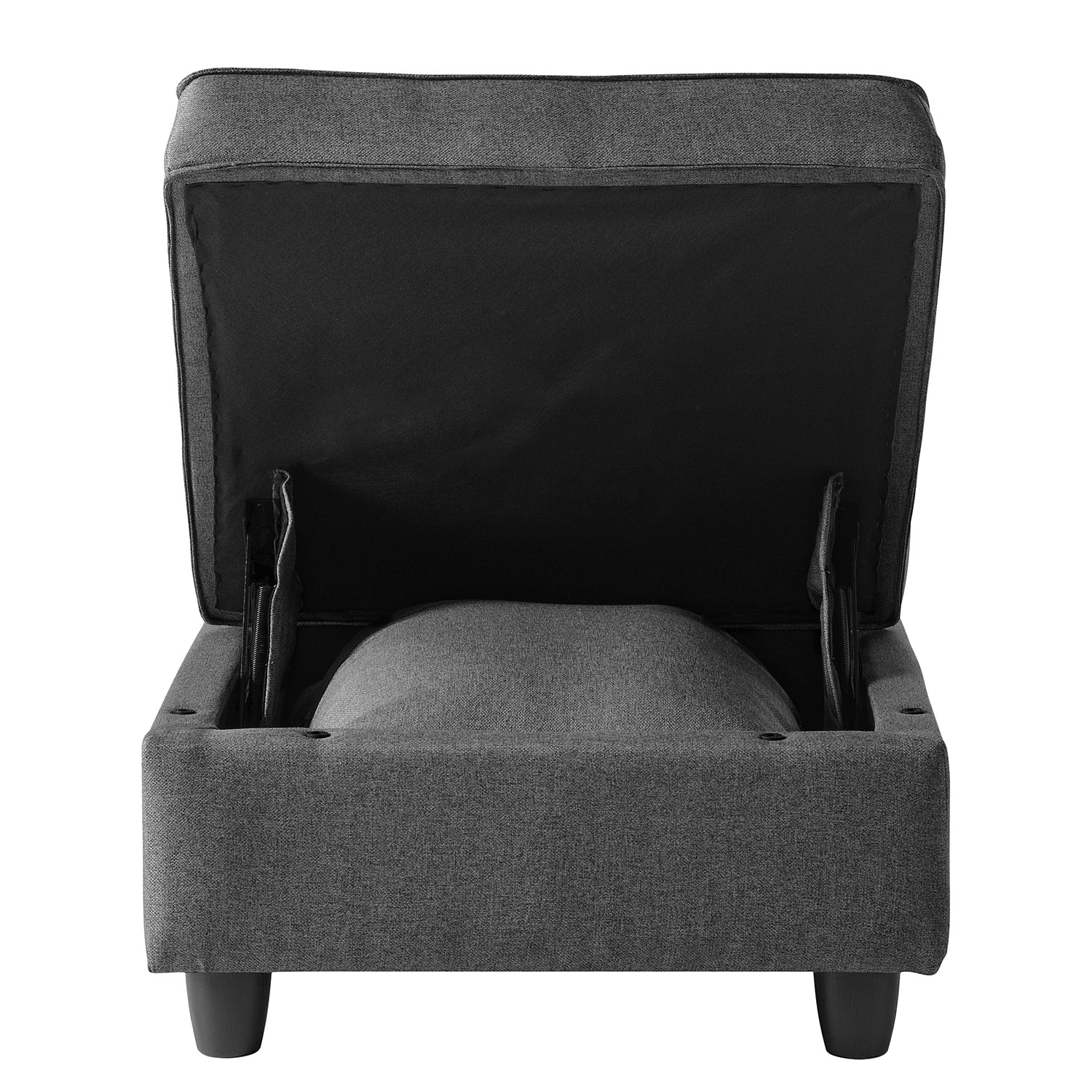 Fredriks Repose-pieds avec coussin Lavara - Tissu - Gris foncé 8 Fredriks Repose-pieds avec coussin Lavara - Tissu - Gris foncé – Image 8