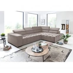 Loftscape Canapé d'angle Masaya - Microfibre Enza: Cappuccino - Méridienne longue à droite (vue de face) - Sans fonction couchage -Canapés Soldes Magasin 1000128327 180809 143032132 MOOD GALLERYIMAGES P000000001000128327 mood