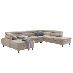 Loftscape Canapé panoramique Rivas - Beige - Méridienne courte à gauche / longue à droite (vue de face) - Sans fonction couchage