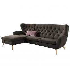 Norrwood Canapé d'angle Celaya - Gris foncé - Méridienne courte à gauche (vue de face)