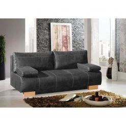 Naturoo Canapé convertible Hanno II - Aspect cuir vieilli - Gris foncé -Canapés Soldes Magasin 1000129057 180817 11583423 MOOD GALLERYIMAGES P000000001000129057 mood