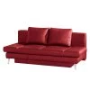 Loftscape Canapé convertible Salen II - Cuir véritable - Rouge - Chrome brillant