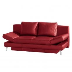 Loftscape Canapé convertible Salen II - Cuir véritable - Rouge - Chrome brillant -Canapés Soldes Magasin 1000129062 180817 11584373 GALLERYIMAGES P000000001000129062