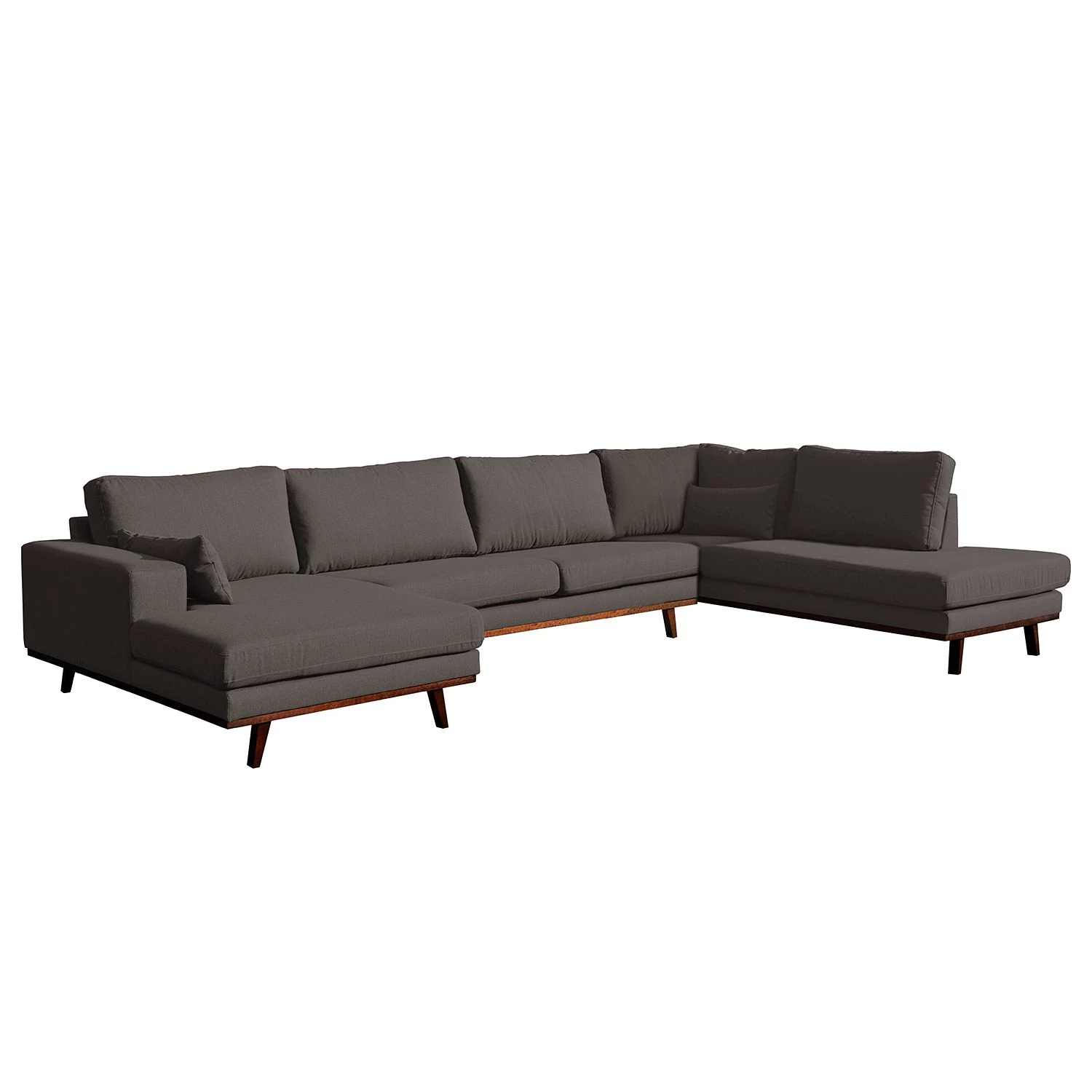 Mørteens Canapé panoramique Billund - Tissu structuré - Gris foncé - Méridienne courte à gauche / longue à droite (vue de face) 1 Mørteens Canapé panoramique Billund - Tissu structuré - Gris foncé - Méridienne courte à gauche / longue à droite (vue de face)