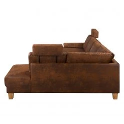 Ars Natura Canapé panoramique Alpine - Aspect cuir vieilli - Méridienne courte à gauche / longue à droite (vue de face) -Canapés Soldes Magasin 1000135199 190903 11144500005 DETAILS P000000001000135199