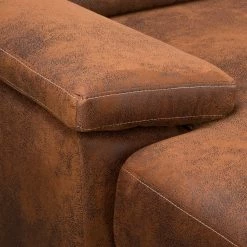 Ars Natura Canapé panoramique Alpine - Aspect cuir vieilli - Méridienne courte à gauche / longue à droite (vue de face) -Canapés Soldes Magasin 1000135199 190903 11144800011 DETAILS P000000001000135199