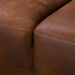 Ars Natura Canapé panoramique Alpine - Aspect cuir vieilli - Méridienne courte à gauche / longue à droite (vue de face) -Canapés Soldes Magasin 1000135199 190903 11144900012 DETAILS P000000001000135199