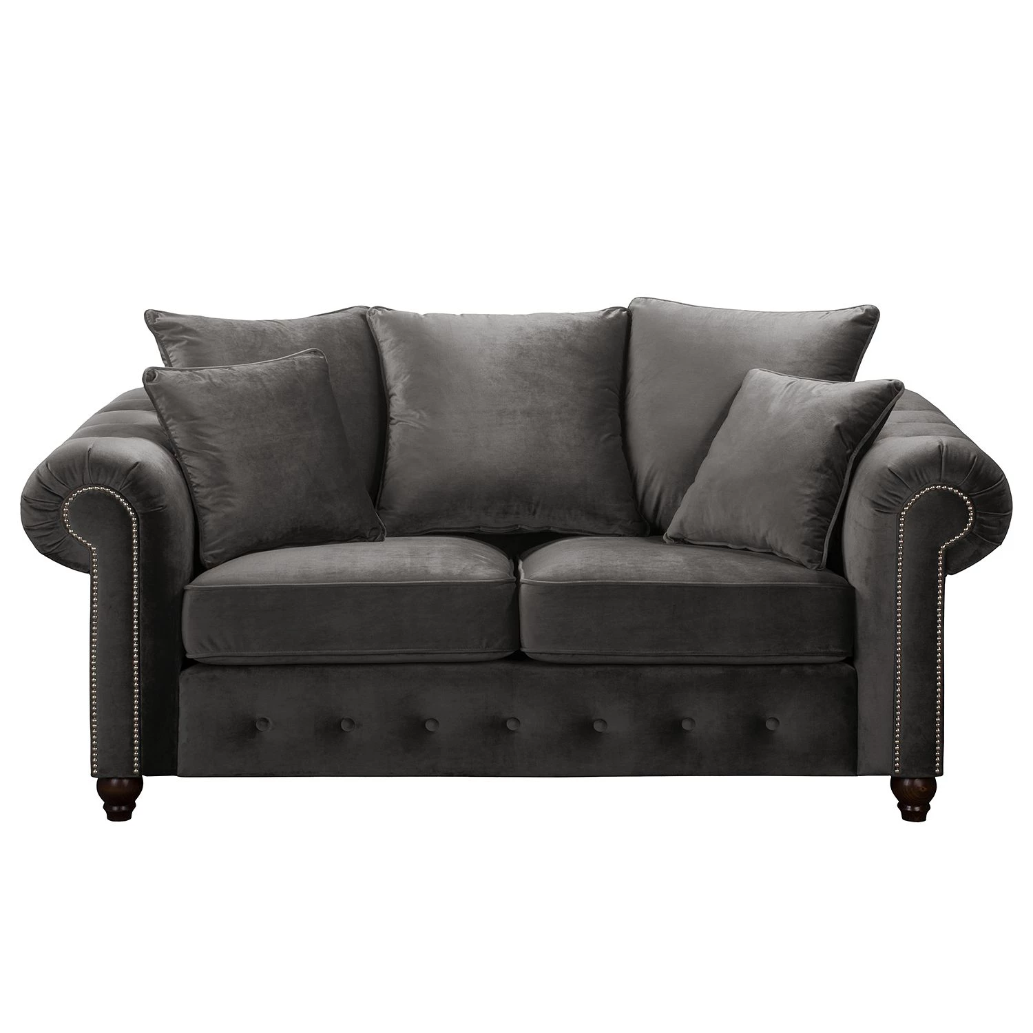 Jack & Alice Canapé Solita (2 places) - Velours - Gris 2 Jack & Alice Canapé Solita (2 places) - Velours - Gris – Image 2