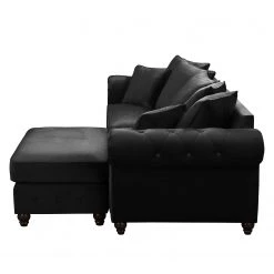 Jack & Alice Grand canapé Solita - Velours - Noir - Avec repose-pieds -Canapés Soldes Magasin 1000135699 181018 163051685 GALLERYIMAGES P000000001000135699