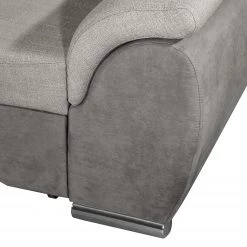 Loftscape Canapé d'angle Roseburg - Microfibre - Platine - Méridienne courte à gauche (vue de face) -Canapés Soldes Magasin 1000136006 181024 123010203 GALLERYIMAGES P000000001000136006