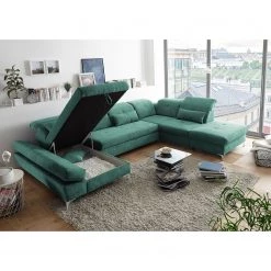 Fredriks Canapé panoramique Easton - Microfibre - Microfibre Ranu: Turquoise - Méridienne courte à gauche / longue à droite (vue de face) 11 Fredriks Canapé panoramique Easton - Microfibre - Microfibre Ranu: Turquoise - Méridienne courte à gauche / longue à droite (vue de face) -Canapés Soldes Magasin 1000136745 181026 16490039 MOOD GALLERYIMAGES P000000001000136745 mood