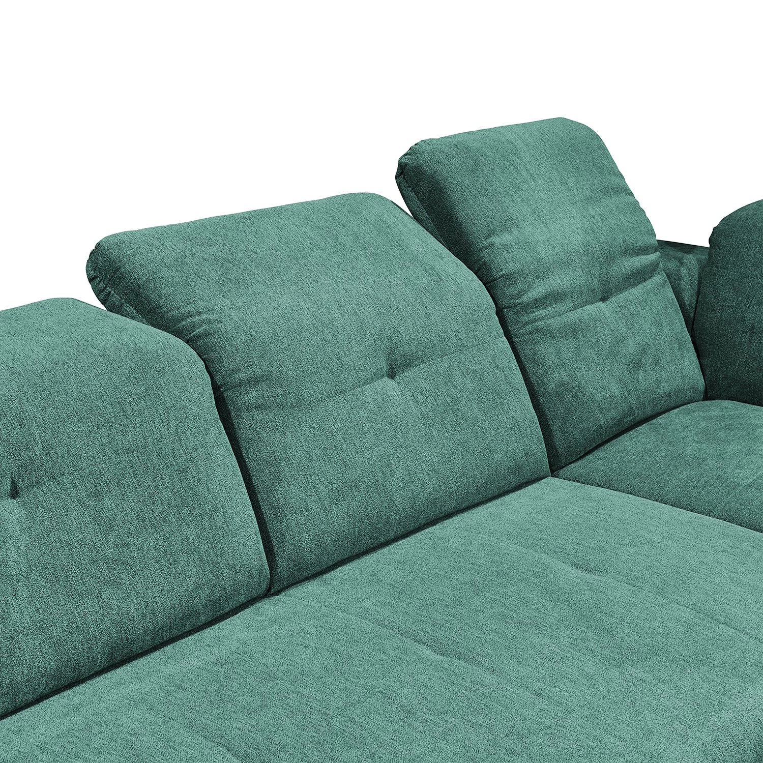 Fredriks Canapé panoramique Easton - Microfibre - Microfibre Ranu: Turquoise - Méridienne courte à gauche / longue à droite (vue de face) 7 Fredriks Canapé panoramique Easton - Microfibre - Microfibre Ranu: Turquoise - Méridienne courte à gauche / longue à droite (vue de face) – Image 7