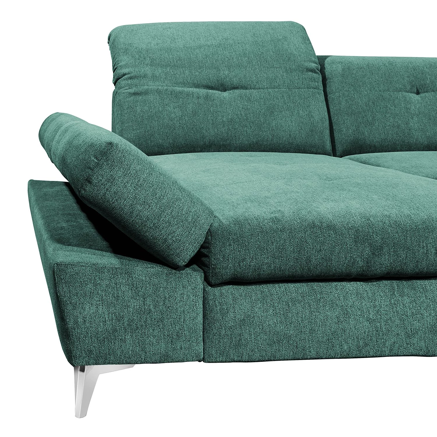 Fredriks Canapé panoramique Easton - Microfibre - Microfibre Ranu: Turquoise - Méridienne courte à gauche / longue à droite (vue de face) 8 Fredriks Canapé panoramique Easton - Microfibre - Microfibre Ranu: Turquoise - Méridienne courte à gauche / longue à droite (vue de face) – Image 8