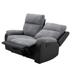 Modoform Canapé relax Warmun (2 places) - Imitation cuir / Microfibre - Noir / Gris -Canapés Soldes Magasin 1000139816 191205 15485900010 DETAILS P000000001000139816