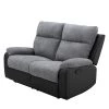 Modoform Canapé relax Warmun (2 places) - Imitation cuir / Microfibre - Noir / Gris