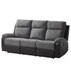 Loftscape Canapé relax Warmun (3 places) - Imitation cuir / Microfibre - Noir / Gris