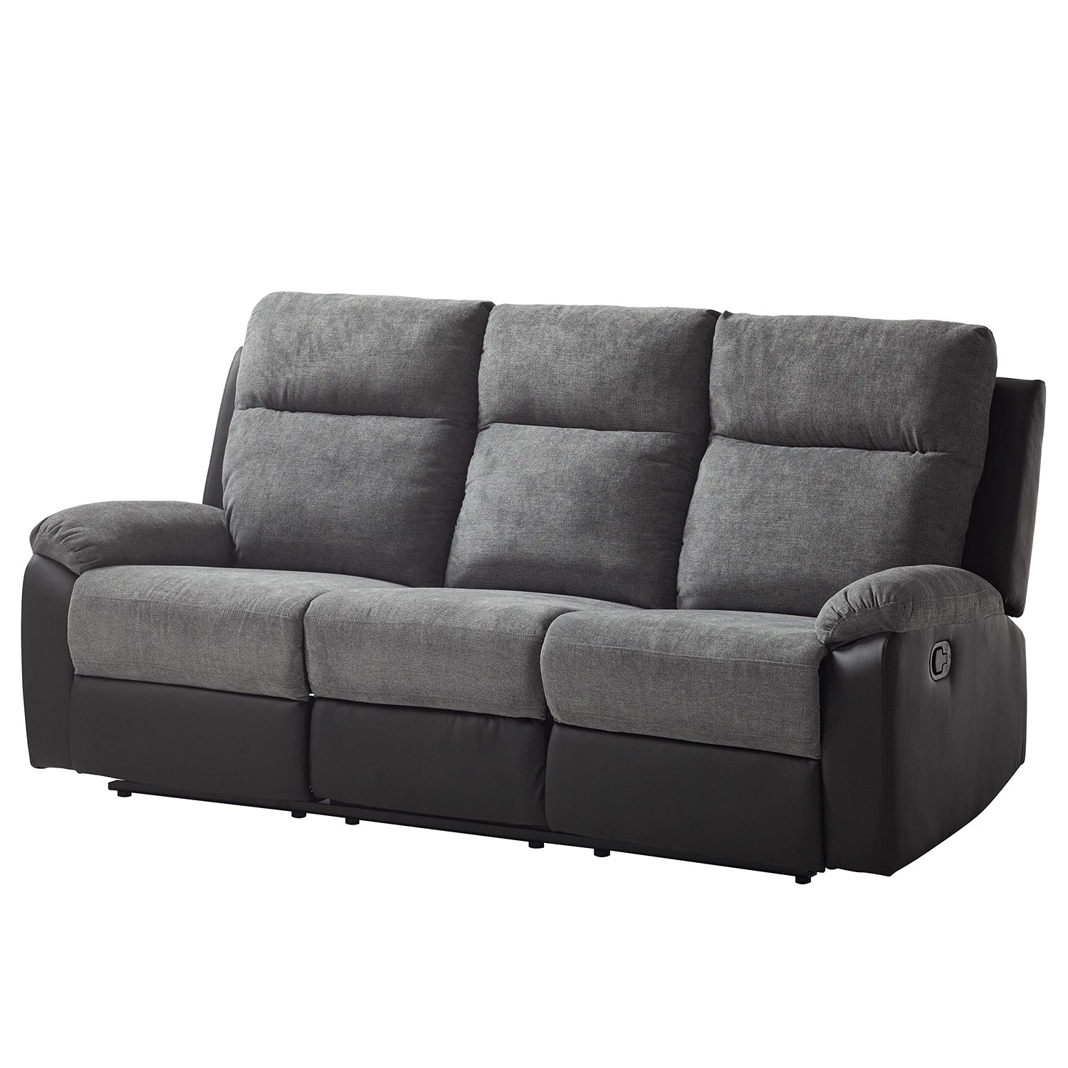 Loftscape Canapé relax Warmun (3 places) - Imitation cuir / Microfibre - Noir / Gris 1 Loftscape Canapé relax Warmun (3 places) - Imitation cuir / Microfibre - Noir / Gris