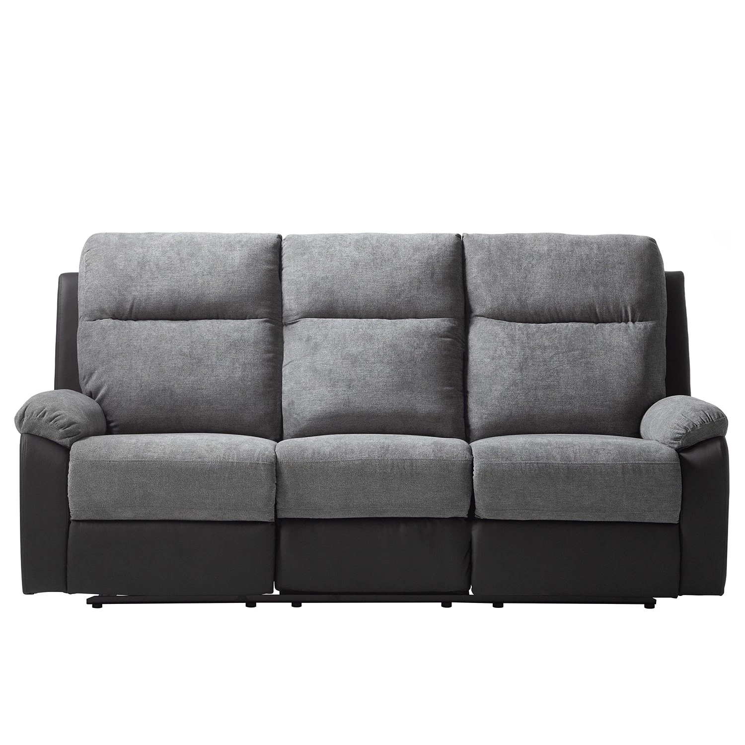 Loftscape Canapé relax Warmun (3 places) - Imitation cuir / Microfibre - Noir / Gris 9 Loftscape Canapé relax Warmun (3 places) - Imitation cuir / Microfibre - Noir / Gris – Image 9