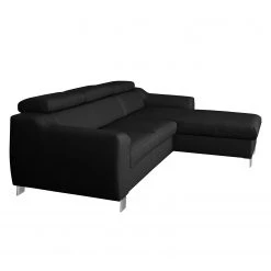 Loftscape Canapé d'angle Burnside I - Cuir véritable / Imitation cuir - Noir - Méridienne courte à droite (vue de face) - Sans fonction couchage -Canapés Soldes Magasin 1000142117 181106 152831173 GALLERYIMAGES P000000001000142117