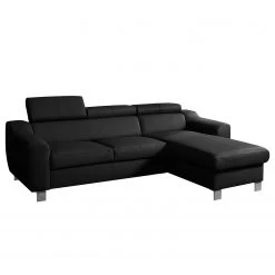 Loftscape Canapé d'angle Burnside I - Cuir véritable / Imitation cuir - Noir - Méridienne courte à droite (vue de face) - Sans fonction couchage -Canapés Soldes Magasin 1000142117 181106 152831174 GALLERYIMAGES P000000001000142117