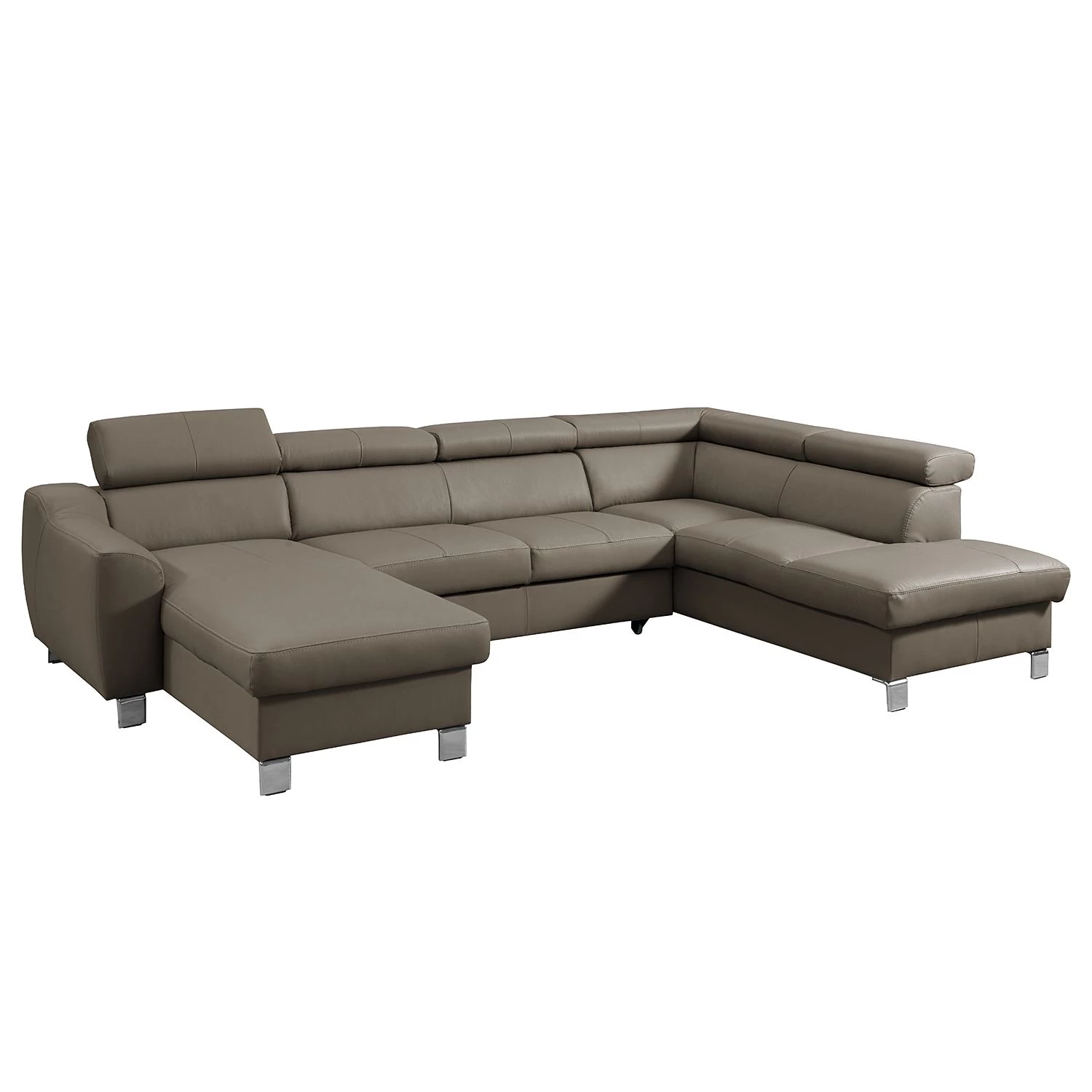 Loftscape Canapé panoramique Burnside I - Cuir véritable / Imitation cuir - Taupe - Méridienne courte à gauche / longue à droite (vue de face) - Avec fonction couchage 5 Loftscape Canapé panoramique Burnside I - Cuir véritable / Imitation cuir - Taupe - Méridienne courte à gauche / longue à droite (vue de face) - Avec fonction couchage – Image 5