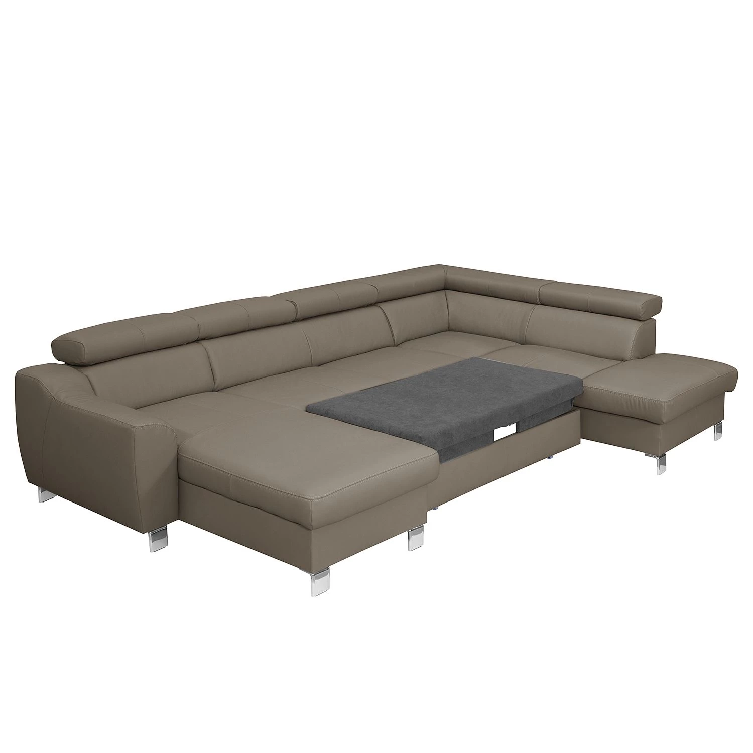 Loftscape Canapé panoramique Burnside I - Cuir véritable / Imitation cuir - Taupe - Méridienne courte à gauche / longue à droite (vue de face) - Avec fonction couchage 9 Loftscape Canapé panoramique Burnside I - Cuir véritable / Imitation cuir - Taupe - Méridienne courte à gauche / longue à droite (vue de face) - Avec fonction couchage – Image 9