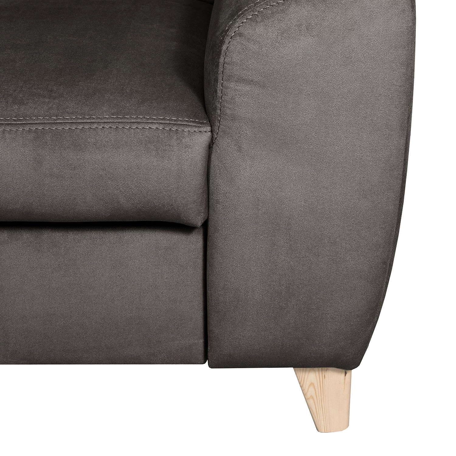 Loftscape Canapé d'angle Burnside III - Microfibre - Gris foncé - Méridienne longue à gauche (vue de face) - Sans fonction couchage 4 Loftscape Canapé d'angle Burnside III - Microfibre - Gris foncé - Méridienne longue à gauche (vue de face) - Sans fonction couchage – Image 4