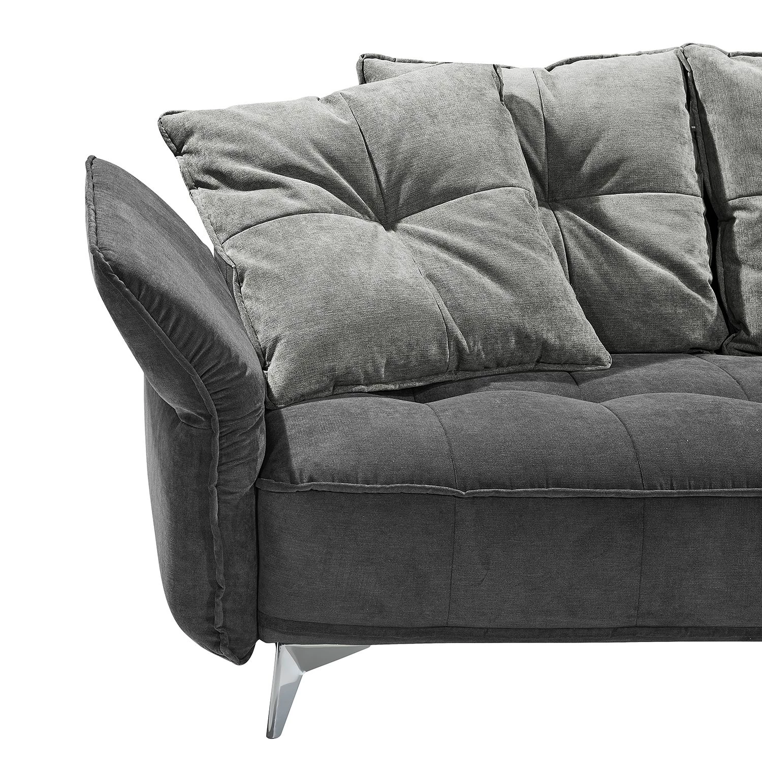 Velvet Studio Canapé d’angle Moreville I - Microfibre - Gris / Gris clair - Méridienne courte à droite (vue de face) - Sans repose-pieds 4 Velvet Studio Canapé d’angle Moreville I - Microfibre - Gris / Gris clair - Méridienne courte à droite (vue de face) - Sans repose-pieds – Image 4