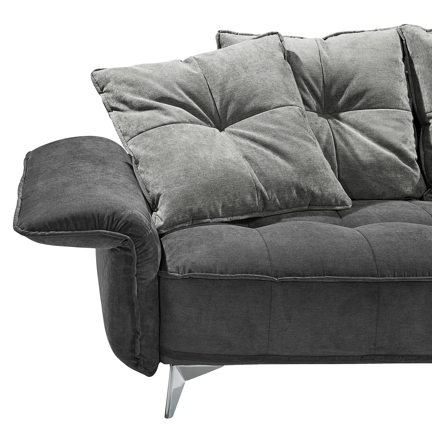 Velvet Studio Canapé d’angle Moreville I - Microfibre - Gris / Gris clair - Méridienne courte à droite (vue de face) - Sans repose-pieds 5 Velvet Studio Canapé d’angle Moreville I - Microfibre - Gris / Gris clair - Méridienne courte à droite (vue de face) - Sans repose-pieds – Image 5