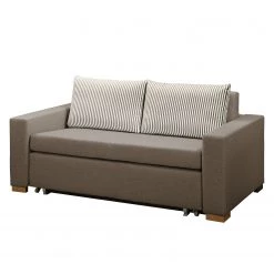 Maison Belfort Canapé convertible Latina XVI - Tissu - Taupe - Largeur : 170 cm