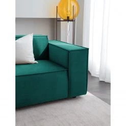 Canapé Kinx (3 places) II - Velours - Velours Shyla: Pétrol -Canapés Soldes Magasin 1000155666 210323 15144300528 DETAILS P000000001000155666