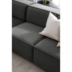 Canapé d’angle Kinx IV - Velours - Velours Shyla: Vert de gris - Méridienne longue à gauche (vue de face) -Canapés Soldes Magasin 1000155696 210323 15170500827 DETAILS P000000001000155696