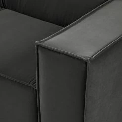 Canapé d’angle Kinx IV - Velours - Velours Shyla: Vert de gris - Méridienne longue à gauche (vue de face) -Canapés Soldes Magasin 1000155696 220610 030 DETAILS P000000001000155696