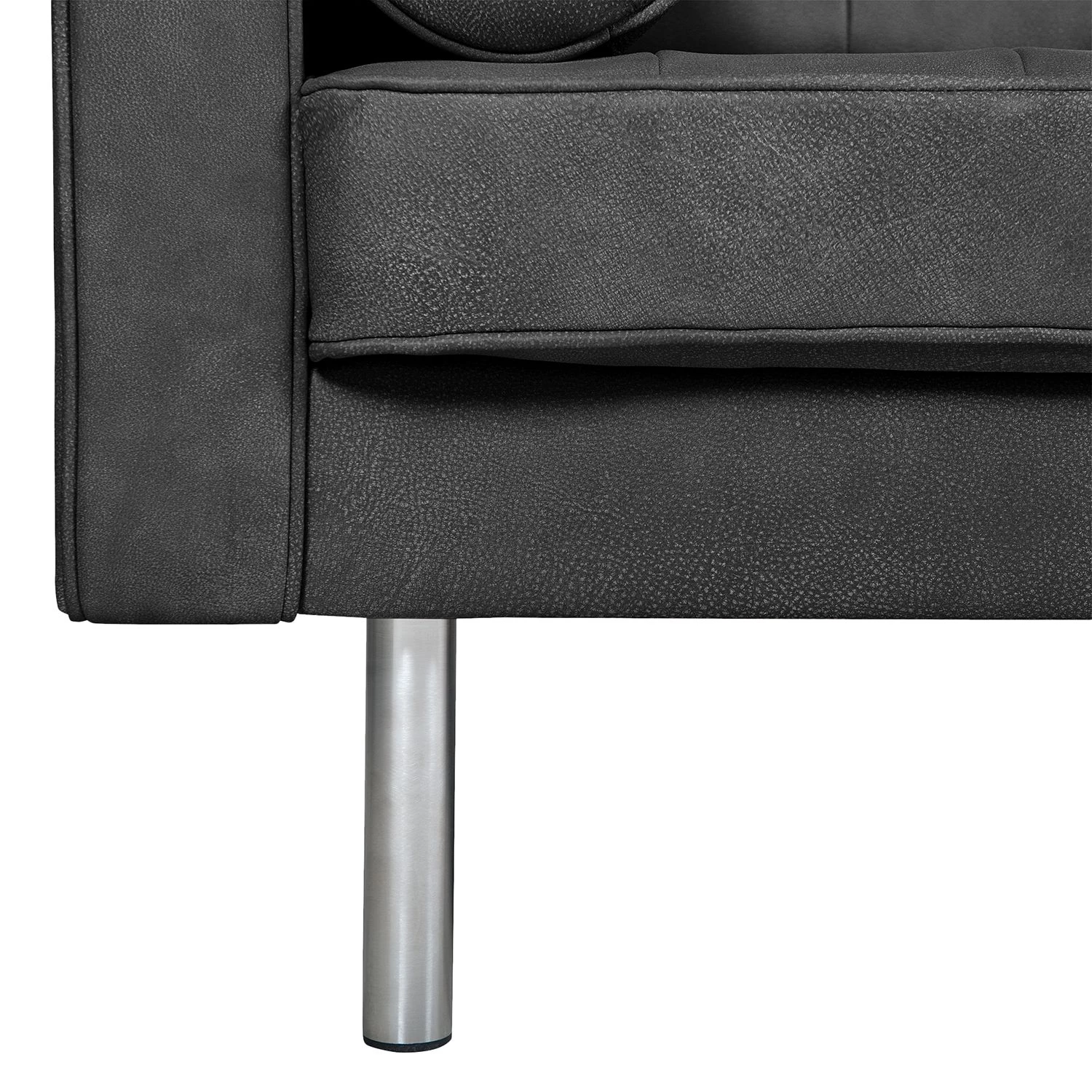 Fredriks Canapé 3 places Chelsea IV - Cuir - Cuir véritable Custo : Noir - Cylindre 7 Fredriks Canapé 3 places Chelsea IV - Cuir - Cuir véritable Custo : Noir - Cylindre – Image 7