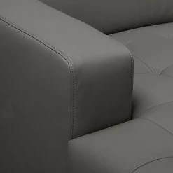 Fredriks Canapé d’angle Graide I - Cuir véritable - Gris - Méridienne courte à gauche (vue de face) - Sans fonction -Canapés Soldes Magasin 1000157295 190807 08593300006 DETAILS P000000001000157295