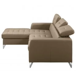 Fredriks Canapé d’angle Lucena - Cuir véritable - Taupe - Méridienne courte à gauche (vue de face) - Coffre de lit - Fonction couchage -Canapés Soldes Magasin 1000157368 190604 14181101033 GALLERYIMAGES P000000001000157368